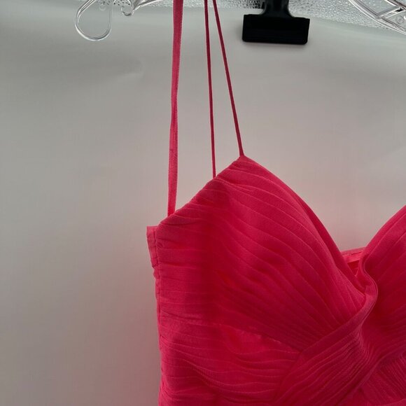 Hailey Logan A-Line Mini Floret Dress Spaghetti Straps Sweetheart Neck Pink 1/2 - Picture 5 of 9